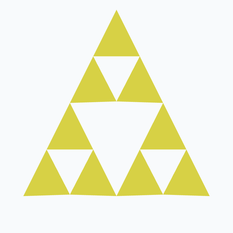 Sierpinski triangle, second iteration